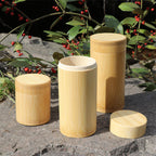 Bamboo Storage Bottles Jars Wooden Small Box Containers Handmade For Spices Tea Coffee Sugar Receive With Lid Vintage