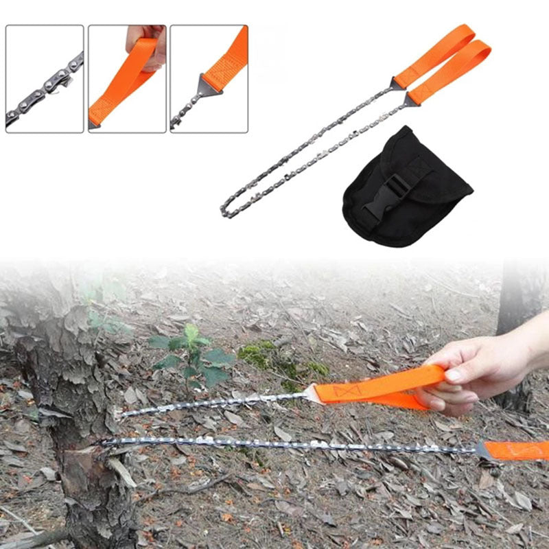 Outdoor hand zipper saw pocket chain saw garden tools 11/16/33 teeth 24 inch portable camping survival wire saw