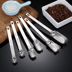 Stainless Steel Measuring Spoon 6-Piece Set Kitchen Seasoning With Scale Baking Measuring Spoon Set Square Head Cooking Spoon