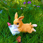 Garden bunny reading animal ornaments