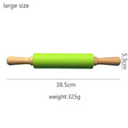 Wooden Handle Silicone Rolling Pin Rolling Pin Roller Flour Pin Small Medium And Large Household Baking Tools And Kitchenware