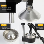 Cast Iron Citrus Juicer: extra-large commercial manual press, heavy duty countertop squeezer for fresh orange juice.