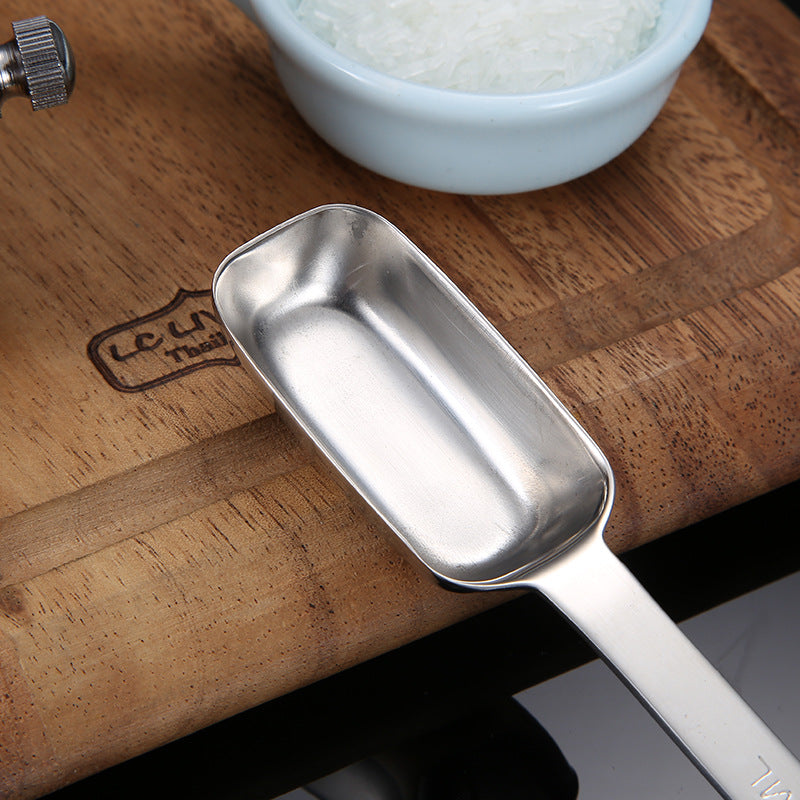 Stainless Steel Measuring Spoon 6-Piece Set Kitchen Seasoning With Scale Baking Measuring Spoon Set Square Head Cooking Spoon
