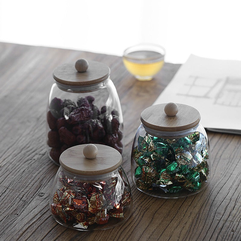 Transparent glass grain storage tank