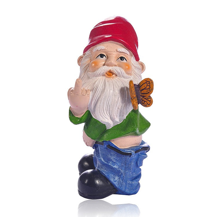 Vertical Middle Finger Garden Dwarf Decoration Resin