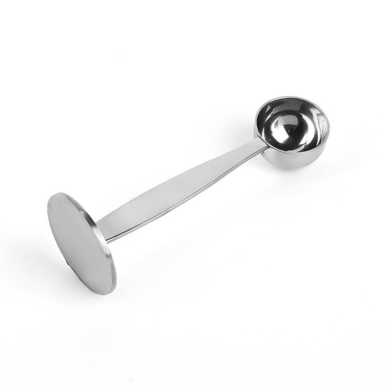 Two-In-One Coffee Scoop Powder Press Stainless Steel Powder Hammer Measuring Spoon Measuring Bean Coffee Special Powder Spoon