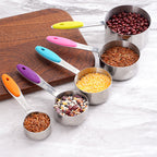 Baking Measuring Spoon Measuring Cup Stainless Steel With Silicone Handle 10-Piece Set Measuring Spoon Measuring Tool Supplies