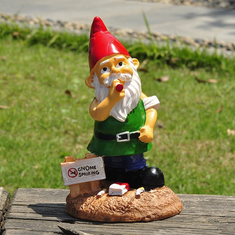 White bearded dwarf resin garden decoration