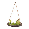 Garden swing frog resin pendant