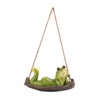 Garden swing frog resin pendant