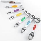 Magnetic Suction Double-Headed Measuring Spoon Set Of 7 Stainless Steel Measuring Spoon Measuring Cup Set Baking Seasoning Spoon