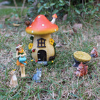 Resin Mushroom Housing Set Garden Garden Garden Insert