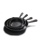 4-Pack Cast Iron Skillet Set – Non-Stick Frying Pans for Induction, Egg & Crepe Pan