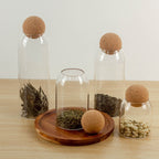 Food Storage Glass Jar with Wood Lid Ball Clear
