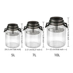 Large Pickling Jar with Airtight Lid, Leak-Proof Food Grade Storage Jar with Handle