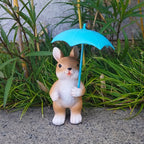 Garden bunny umbrella animal ornament