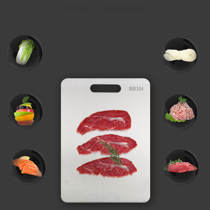 304 Stainless Steel Cutting Board Kitchen Multi-Functional Cutting Board Rolling Board Kneading Cutting Board Household Chopping Board