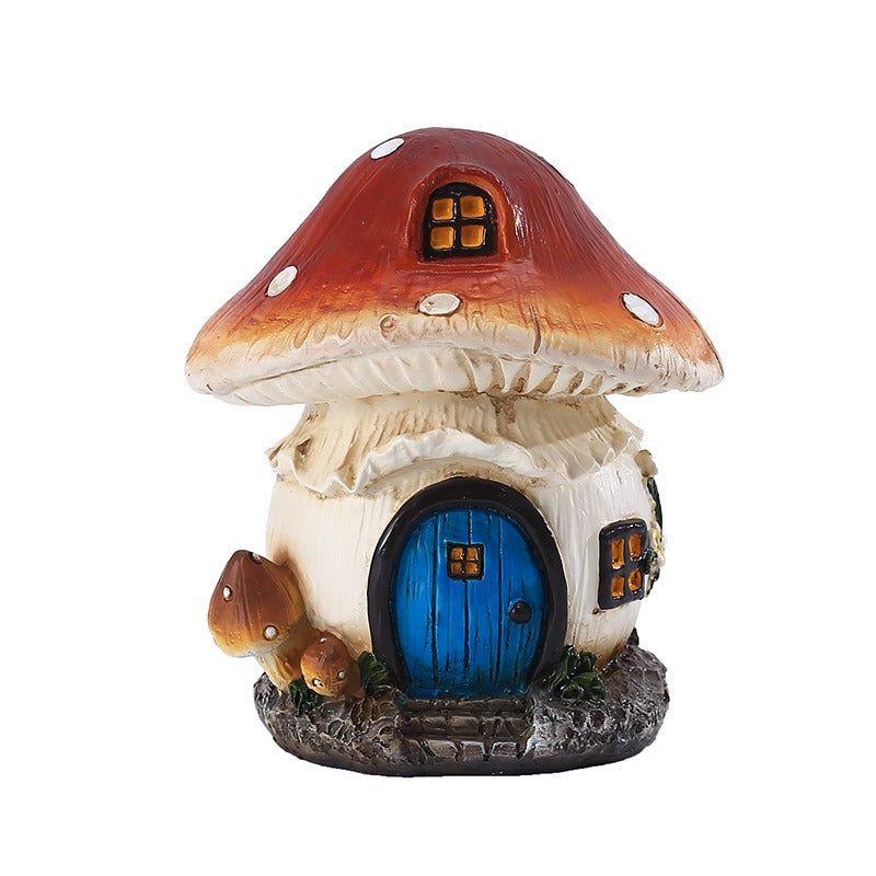 Outdoor decorative resin for garden mushroom house decorations