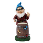 Nightlight Drumming Dwarf Decoration Garden Decorative Resin