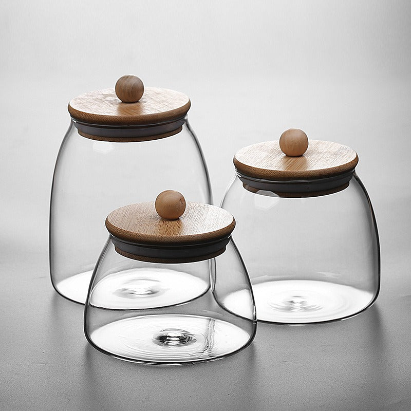 Transparent glass grain storage tank