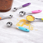 Baking Measuring Spoon Measuring Cup Stainless Steel With Silicone Handle 10-Piece Set Measuring Spoon Measuring Tool Supplies