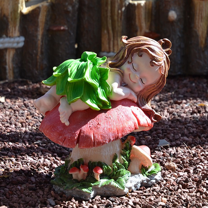 Garden character elf girl ornament