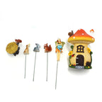 Resin Mushroom Housing Set Garden Garden Garden Insert