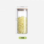 Glass Jar With Bamboo Lid Food Candy Storage Bottles Tea Container Cup Sealing Violetta Mason Jars Kitchen Accessories