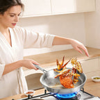 30cm Pure Titanium Nonstick Frying Pan - Coating-Free Patterned Meat Pan, Home Cooking Kitchen Utensil