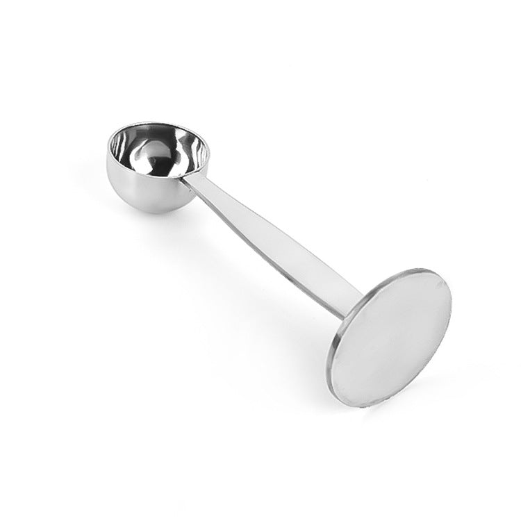 Two-In-One Coffee Scoop Powder Press Stainless Steel Powder Hammer Measuring Spoon Measuring Bean Coffee Special Powder Spoon