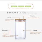 Glass Jar With Bamboo Lid Food Candy Storage Bottles Tea Container Cup Sealing Violetta Mason Jars Kitchen Accessories
