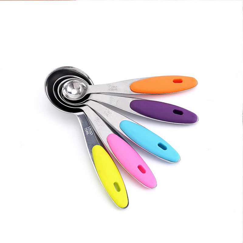 Baking Measuring Spoon Measuring Cup Stainless Steel With Silicone Handle 10-Piece Set Measuring Spoon Measuring Tool Supplies