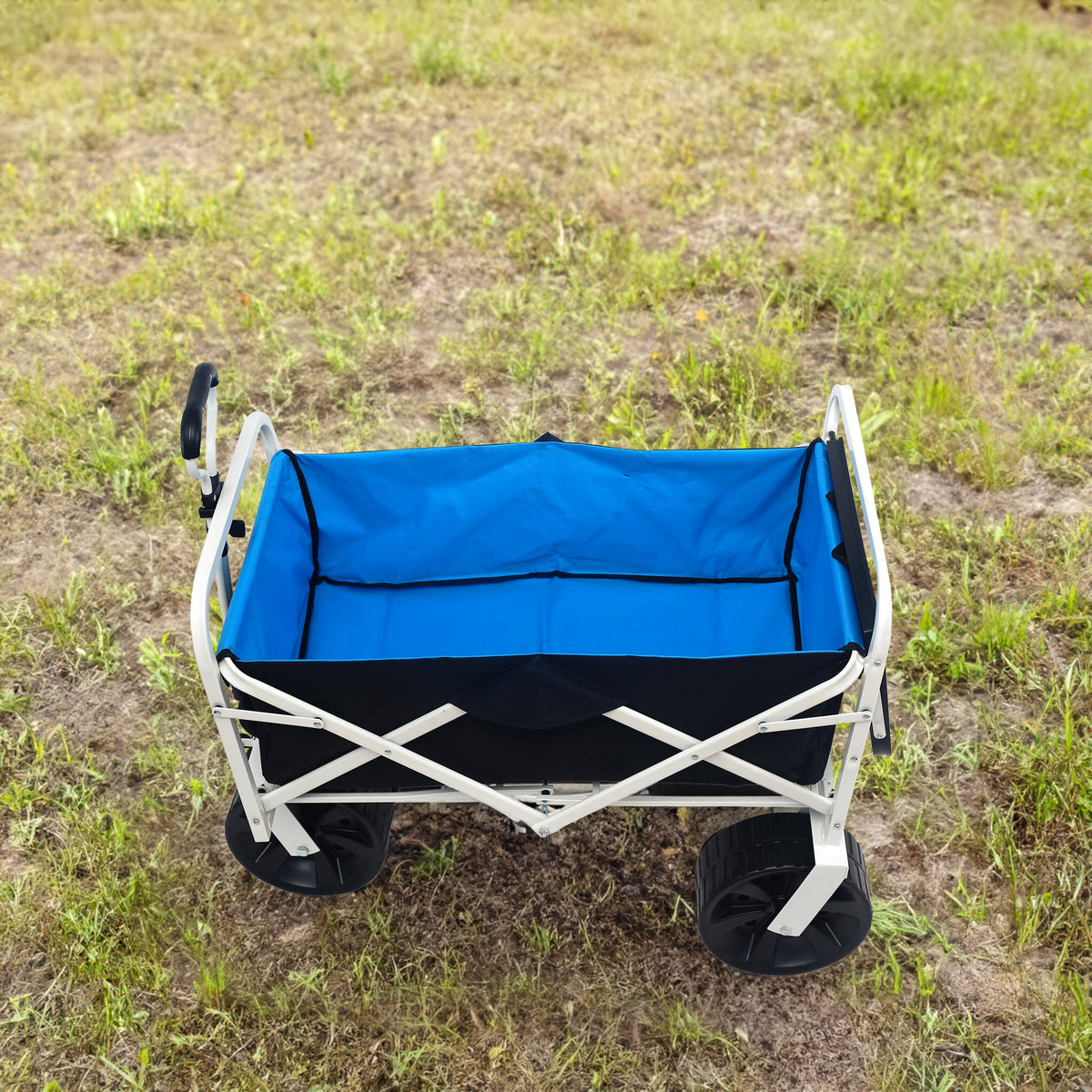 Folding Wagon Garden Shopping Beach Cart (white)