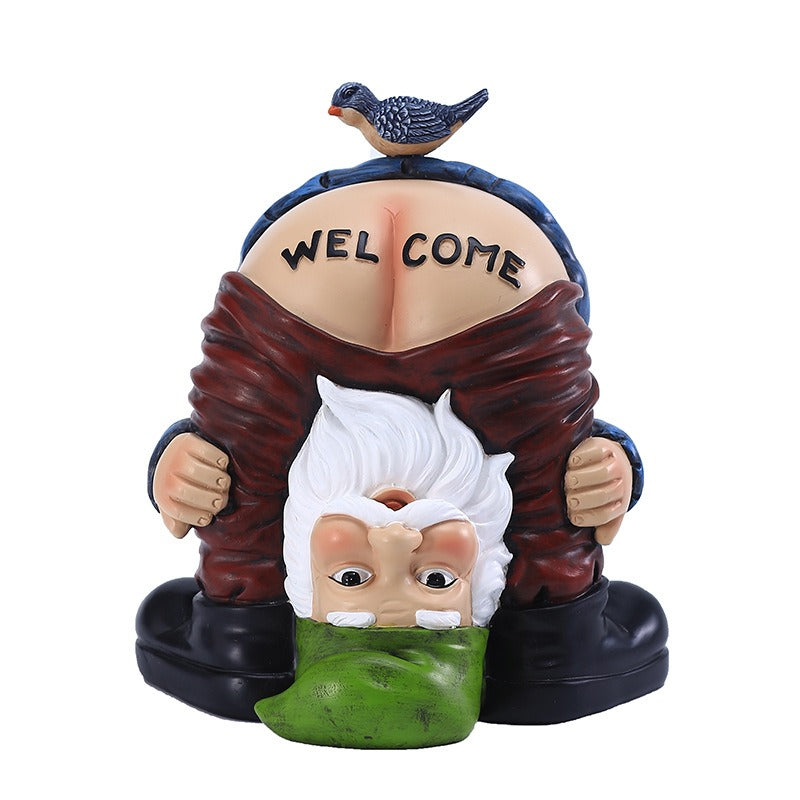 Garden Inverted Welcome Dwarf Decoration Resin