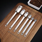 Stainless Steel Measuring Spoon 6-Piece Set Kitchen Seasoning With Scale Baking Measuring Spoon Set Square Head Cooking Spoon