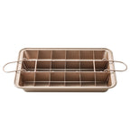 Wholesale stainless Steel Lattice Browine ceramic Baking Tray Non Stick Diveded square cake baking Pans