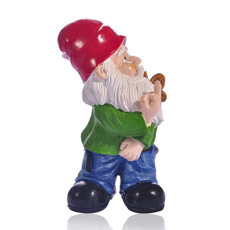 Vertical Middle Finger Garden Dwarf Decoration Resin