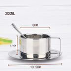 Stainless Steel Coffee Cups Set Double-deck Thermal Insulation Coffee Mug Tea Cups Set