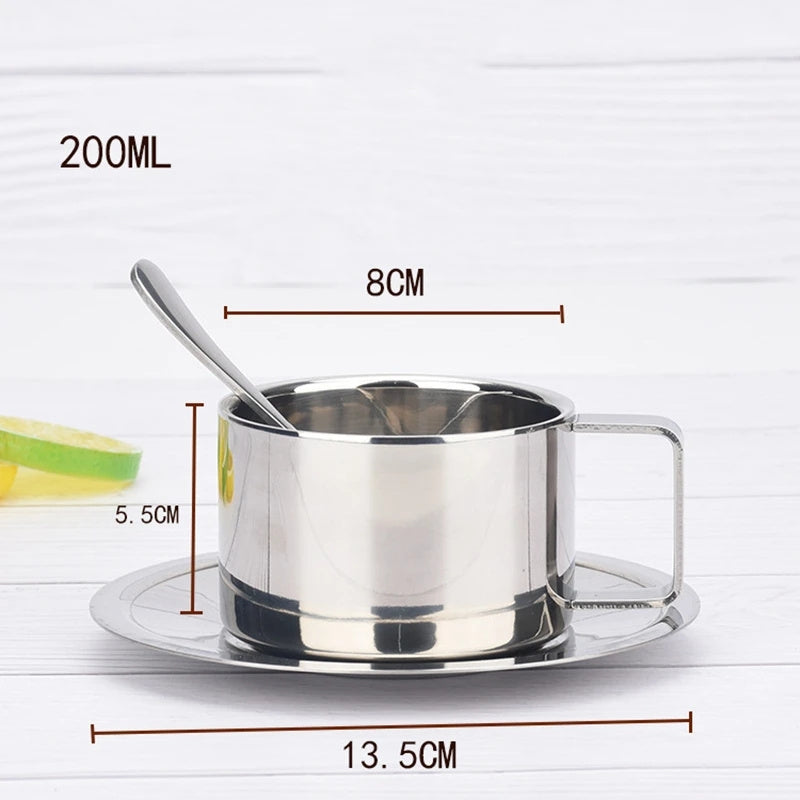 Stainless Steel Coffee Cups Set Double-deck Thermal Insulation Coffee Mug Tea Cups Set
