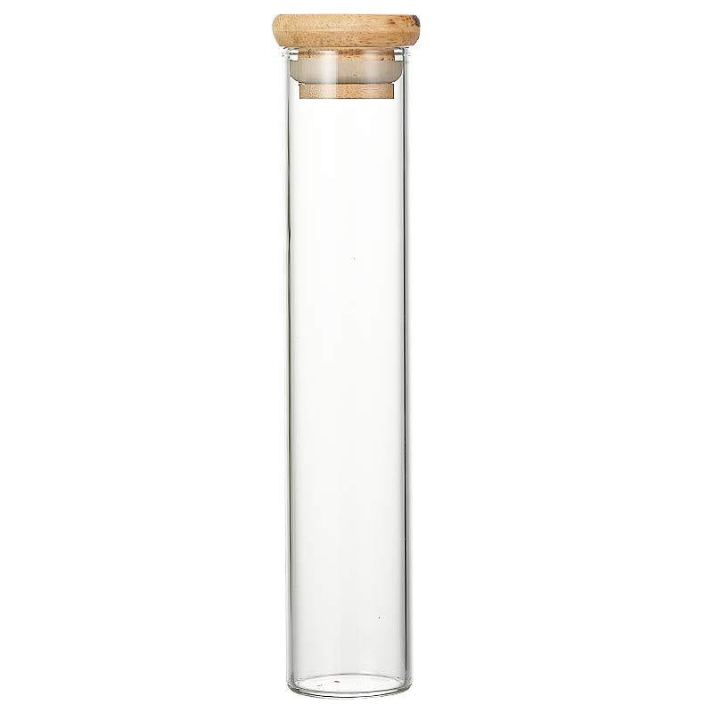 Vertical Multi-functional Sealed Tank Bar Decoration Coffee Bean Display Rack Wooden Frame Bamboo Tray Storage Glass Storage Box