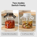Large Pickling Jar with Airtight Lid, Leak-Proof Food Grade Storage Jar with Handle
