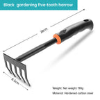 Garden Tools Black Plastic Handle Spray Plastic Two-headed Dual-use Hoe Five-tooth Rake Shovel Outdoor Flower Shovel