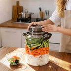 Large Pickling Jar with Airtight Lid, Leak-Proof Food Grade Storage Jar with Handle