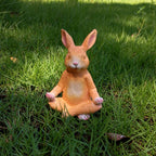 Outdoor meditation bunny garden ornaments