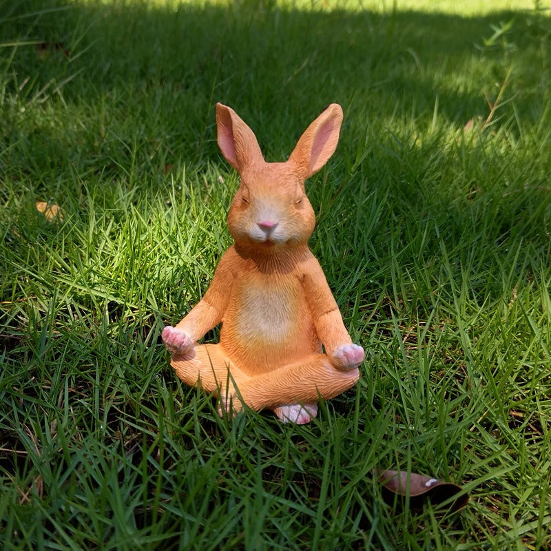 Outdoor meditation bunny garden ornaments