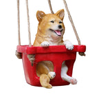 Puppy Swinging on a Swing Garden Courtyard Decoration Pendant