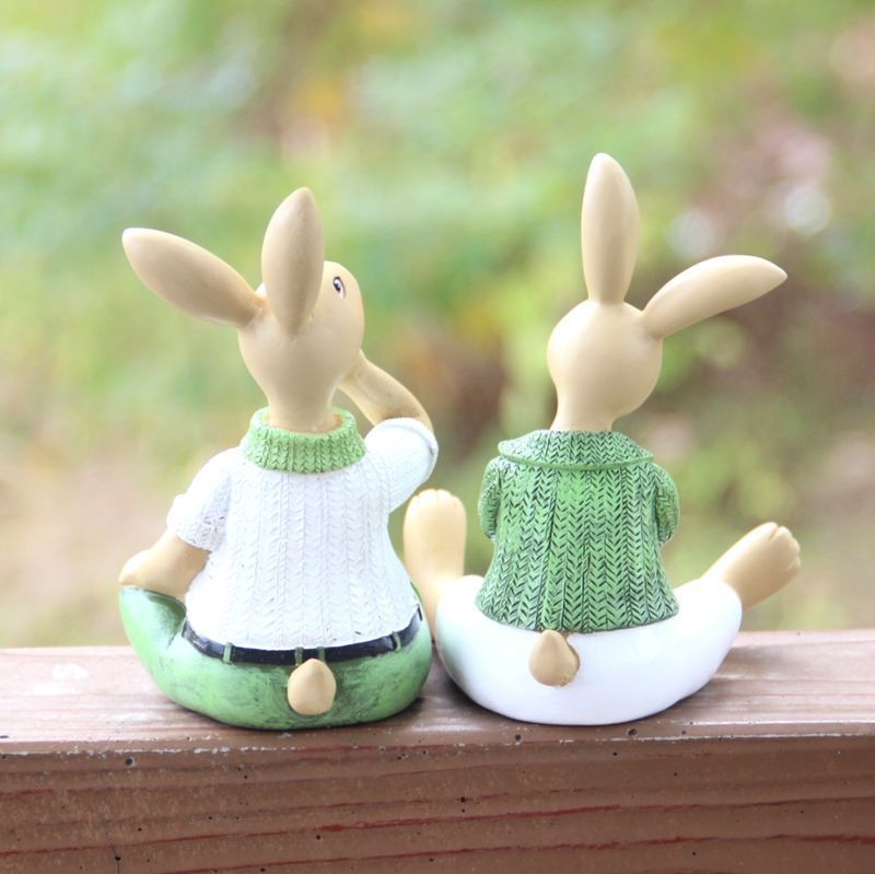 Outdoor garden rabbit resin decorations