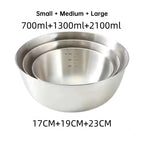Golden mixing bowls for cooking, baking, noodles, and salads.